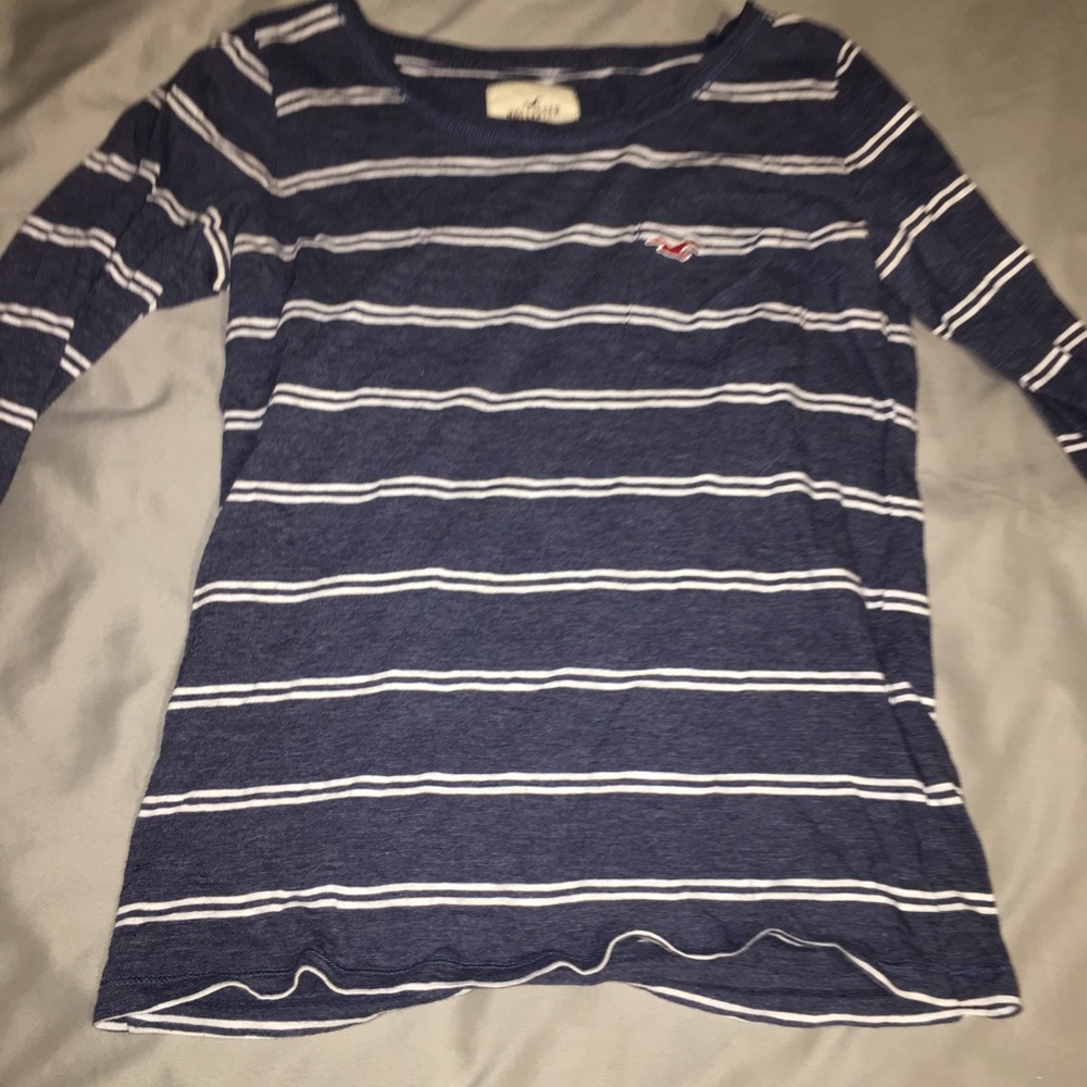 Blue and gray striped shirt from hollister